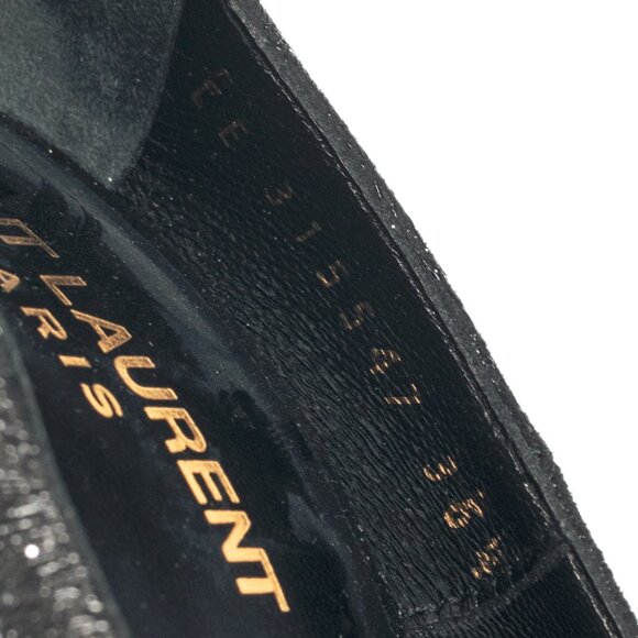 Saint Laurent Thorn Black Sparkle High-Counter Pointed-Toe Pumps - Picture 10 of 10